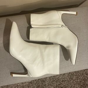 Oasis Society White High Heel Ankle Boots, size 8